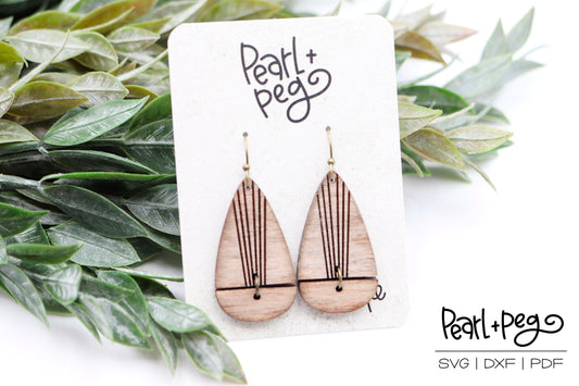 Lined Teardrop 2 Part Laser Earring Digital Download-Jan2025