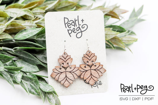 Engraved Petals 2 Part Laser Earring Digital Download-Jan2025