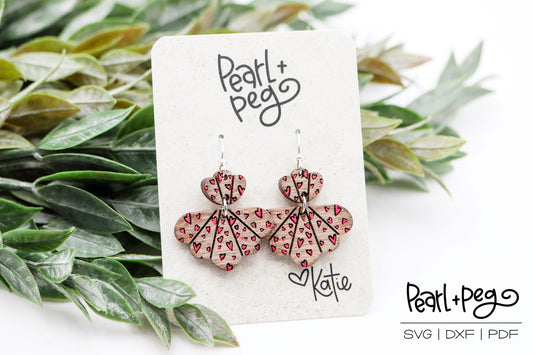 Shell With Hearts 2 Part Laser Earring Digital Download-Jan2025