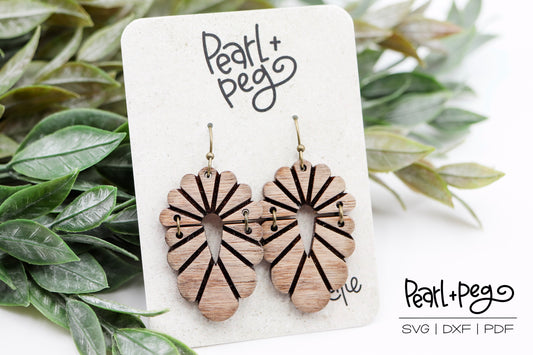 Scalloped Rippled 2 Part Laser Earring Digital Download File-Aug2024