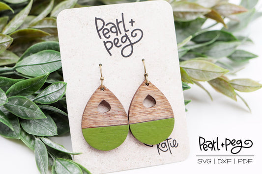 Plump Scored Teardrop Laser Earring Digital Download File-Aug2024