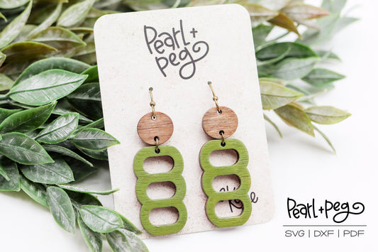 Rounded Tri 2 Part Bar Laser Earring Digital Download File-Aug2024