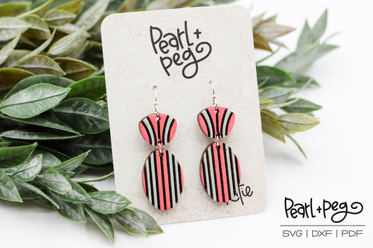 Striped Regal 2 Piece Laser Earring Digital Download File-Sept2024