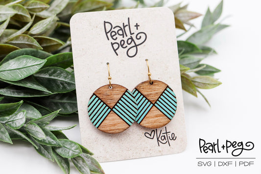 Circle Crossed Engraved Laser Earring Digital Download File-Sept2024