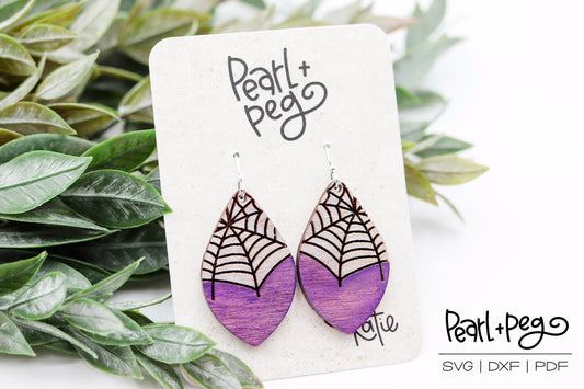 Spider Web Half Drop Laser Earring Digital Download File-Sept2024