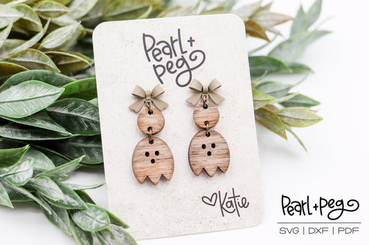 Simple Ghost 2 Piece Laser Earring Digital Download File-Sept2024