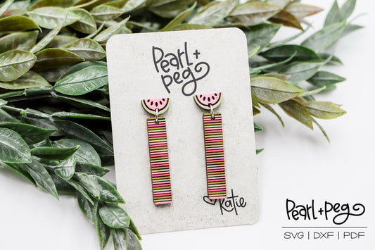 Watermelon Striped Bar Laser Earring Digital Download-Feb2025