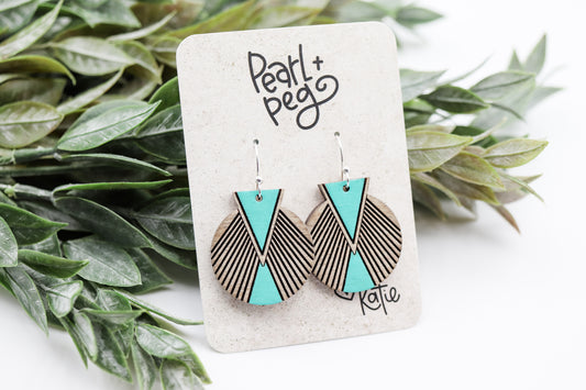 Striped Tri Round Laser Earring Digital Download File-July2024