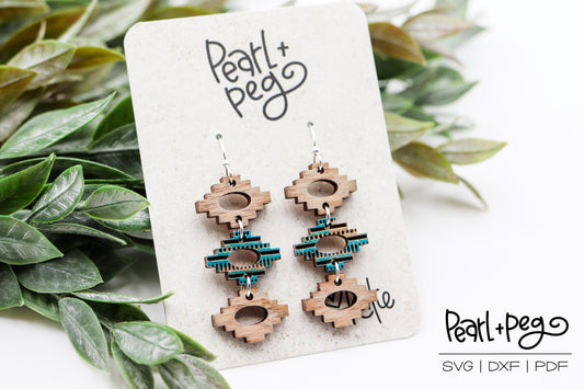 Western 3 Part Dangle Laser Earring Digital Download-Mar2025