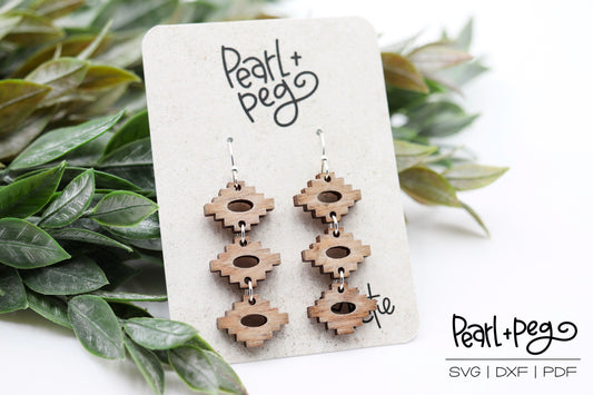 Western 3 Part Dangle Laser Earring Digital Download-Mar2025