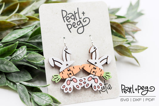 Three Part Easter Bunny Laser Earring Digital Download-Mar2025