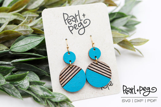 Sideways Striped Round Laser Earring Digital Download-Mar2025