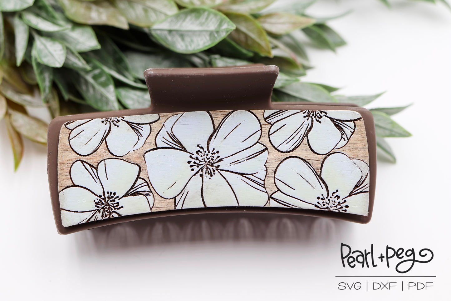 Full Blooms Hair Clip Laser Engraved File Digital Download Released