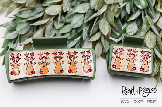 Reindeer Rudolph Laser Engraved Hair Clip File