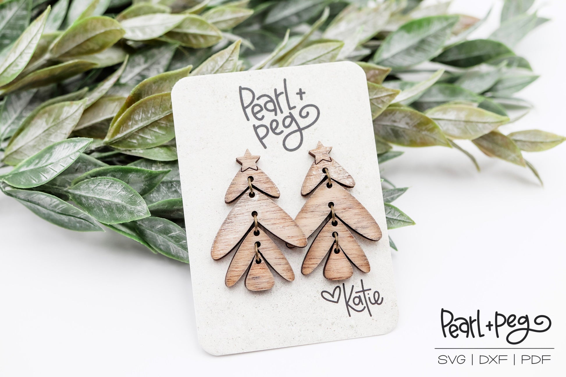 Layered Tree Dangles Laser Engraved Earrings Digital Download