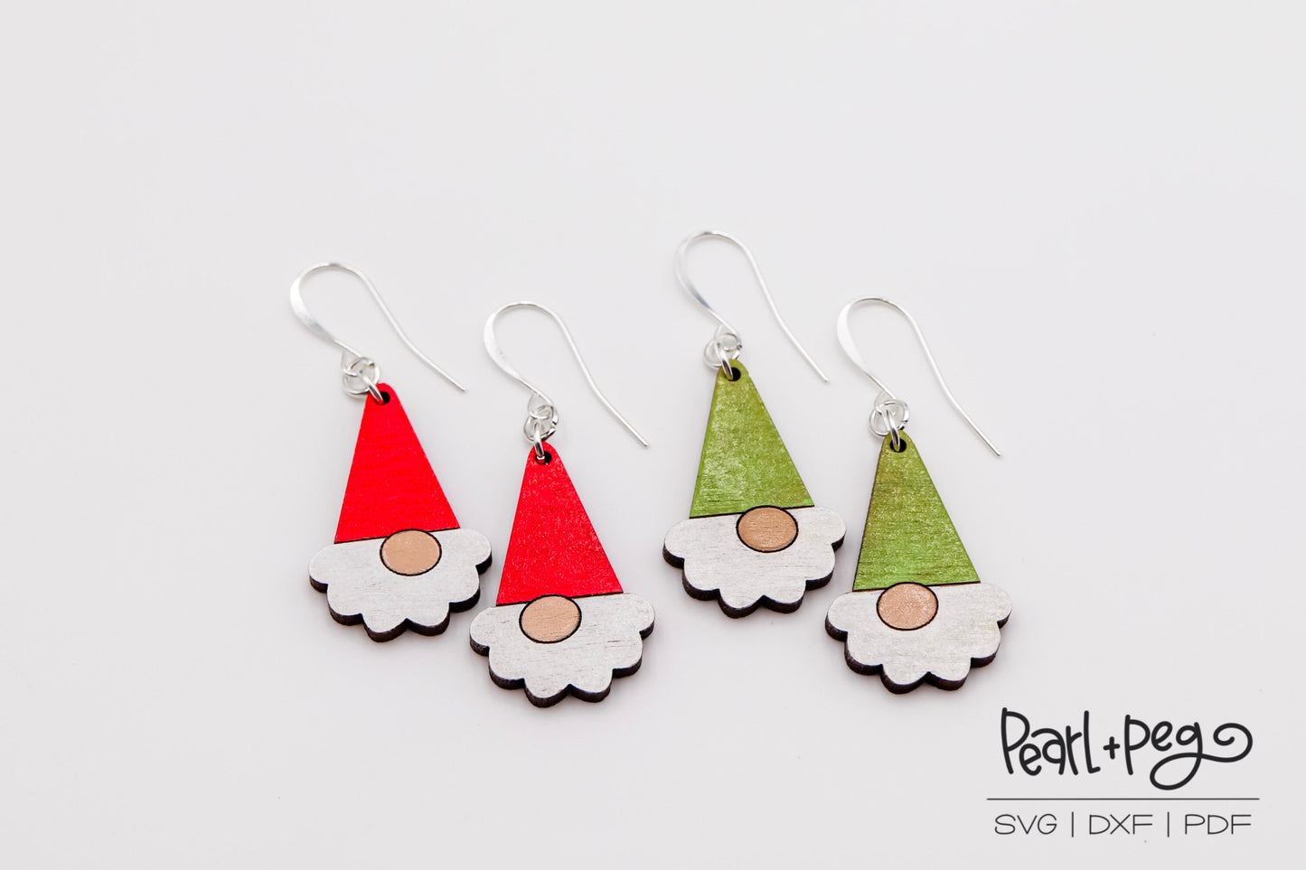 Christmas Gnome Laser Engraved Earrings Digital Download