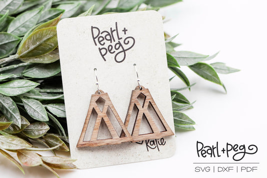Abstract Triangle Cutout Laser Cut Earrings Digital Download