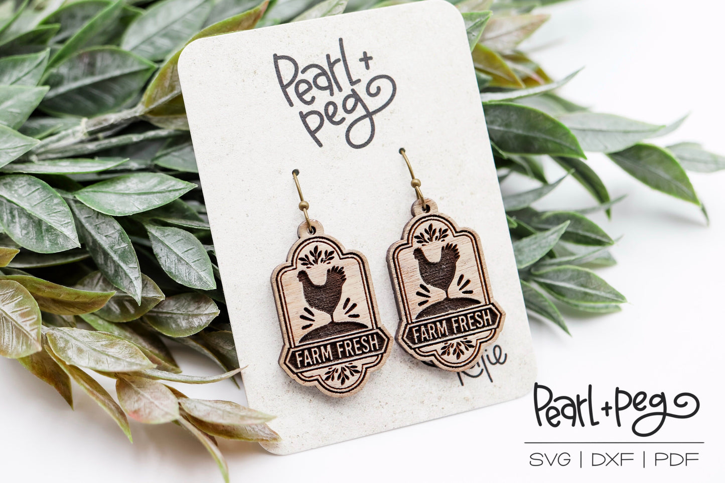 Farm Fresh Chicken Eggs Laser Engraved Earrings Digital Download