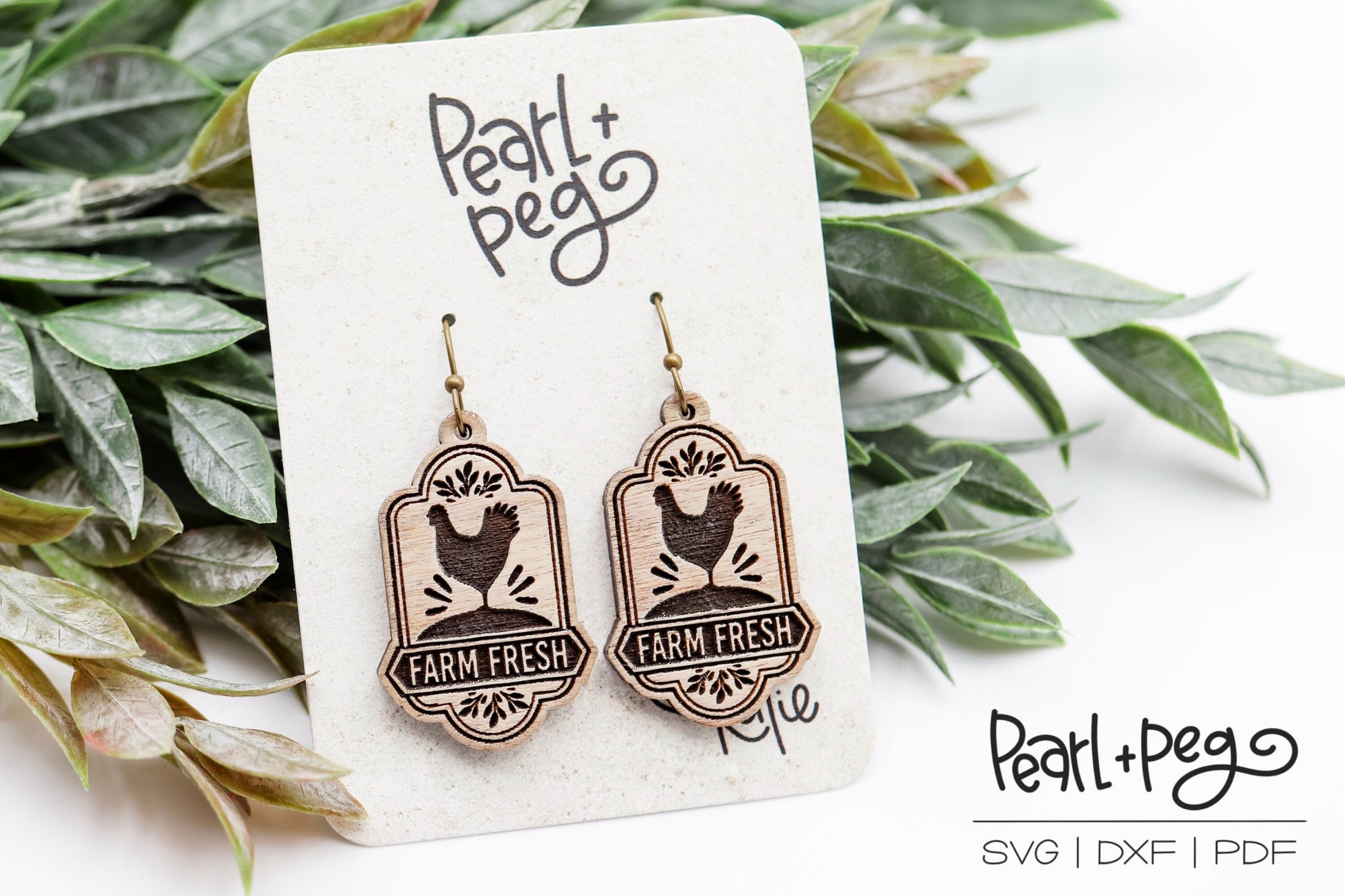 Farm Fresh Chicken Eggs Laser Engraved Earrings Digital Download