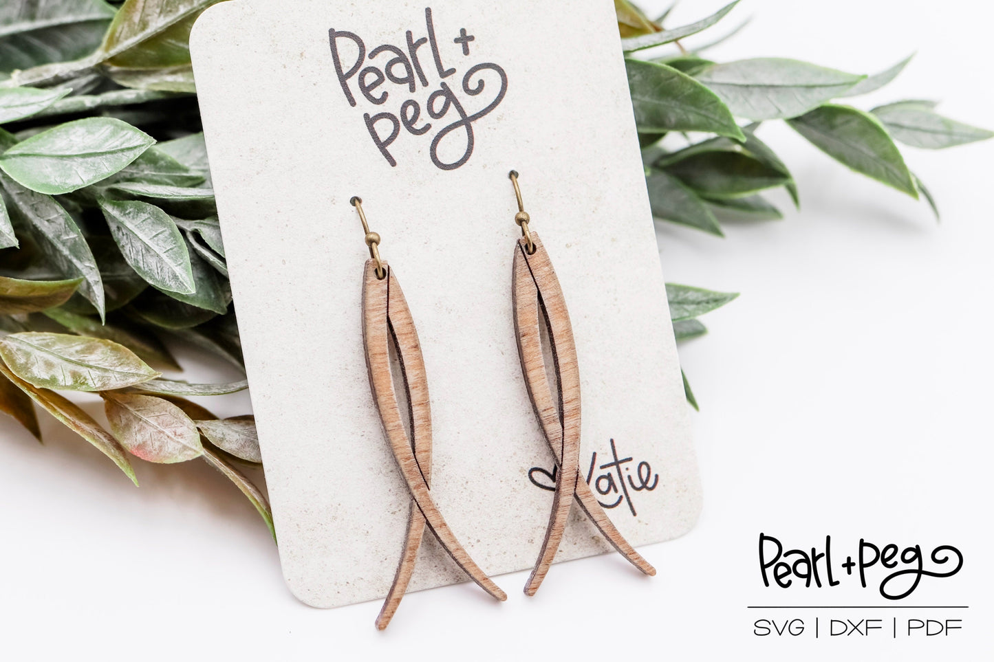 Long Hoop Tails Laser Engraved Earrings Digital Download