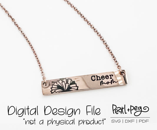 Cheer Mom Horizontal Bar Stainless Steel Laser Digital Download SVG