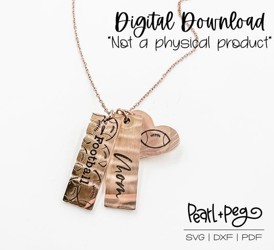 Tri Football Mama Triple Hanging Necklace Digital Download File