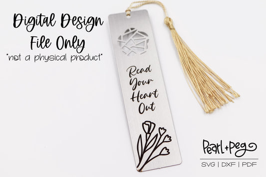 Read Your Heart Out Bookmark Metal Blank Engraving Digital Download File