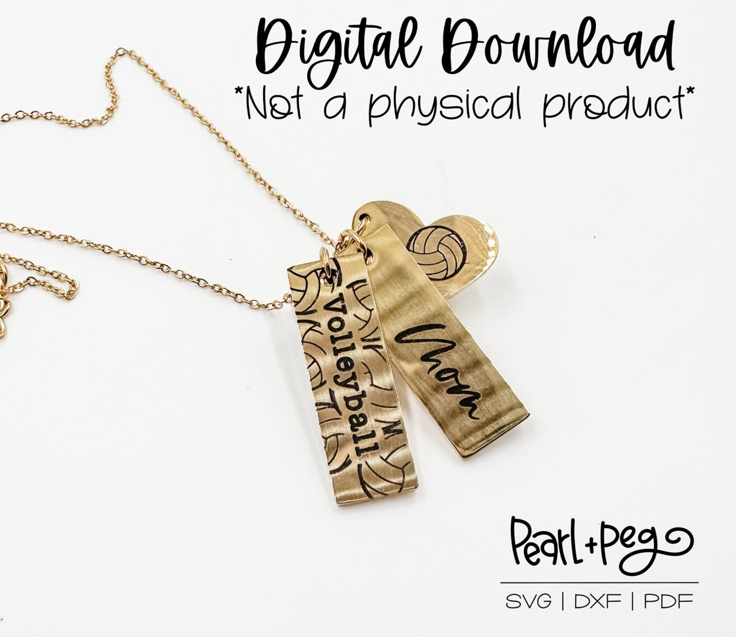 Tri Volleyball Mom Triple Hanging Necklace Digital Download File SVG