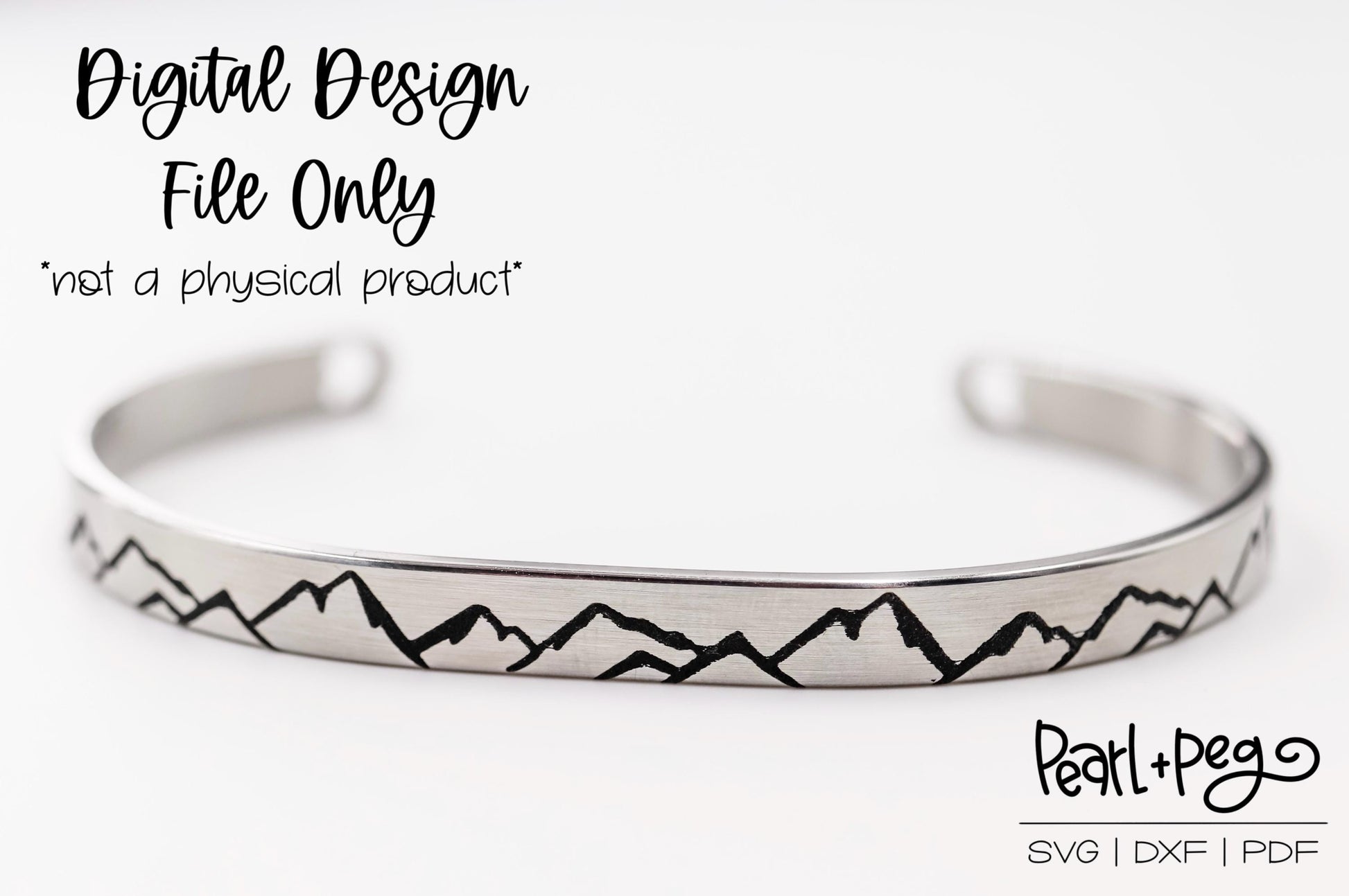 Mountain Skyline Bangle Bracelet Digital Download File