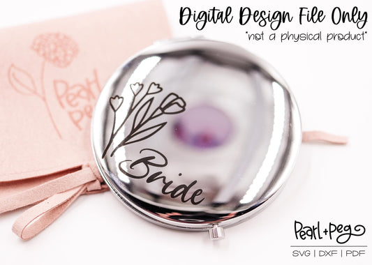 Bridal Party Compact Mirror Bundle Laser Engraved Metal Blank Digital Download File