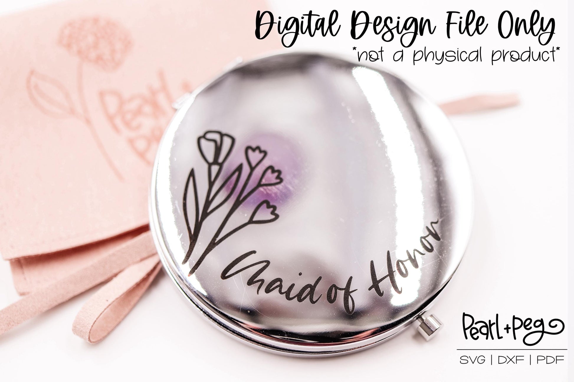 Bridal Party Compact Mirror Bundle Laser Engraved Metal Blank Digital Download File