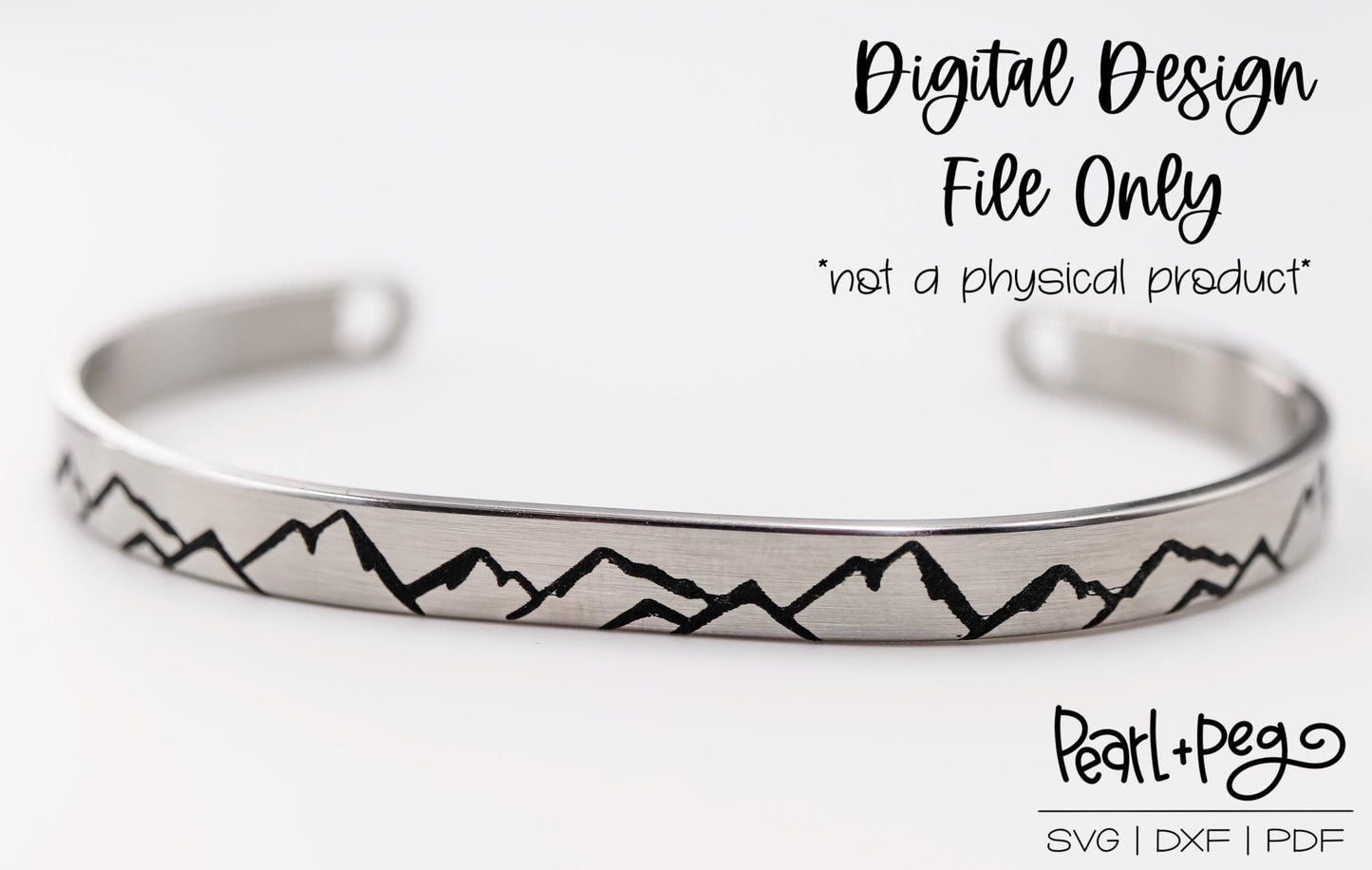 Mountain Skyline Bangle Bracelet Digital Download File