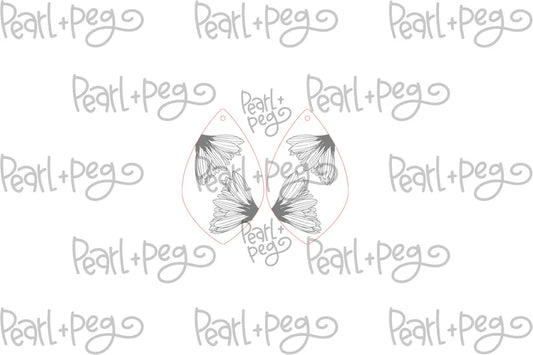 Flower Bud Sprout Laser Engraved Earrings Digital Download