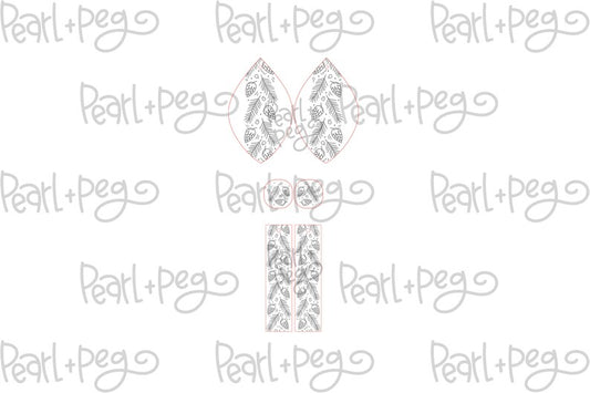 Acorn Pine Tri Set Laser Engraved Earrings Digital Download