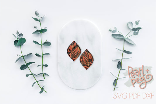 Flame/Floral Leaves Engraved Laser Earring File