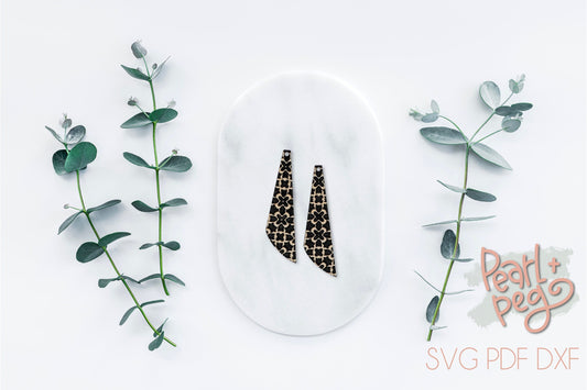 Slanted Bar Geometric Engraved Earring Digital File