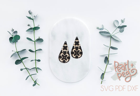 Petal Shaped Quad Laser Engraved Earring Digital Download