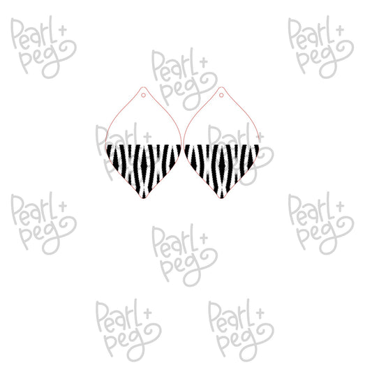 Zebra Lines Dipped Boho Laser Engraved Earring Digital Download