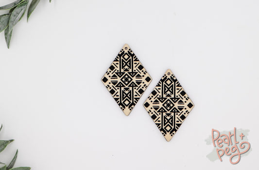 Triangle Line Abstract Laser Engraved Earring Digital Download