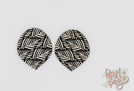 Leaves Water Drop Laser Engraved Earrings Digital Download