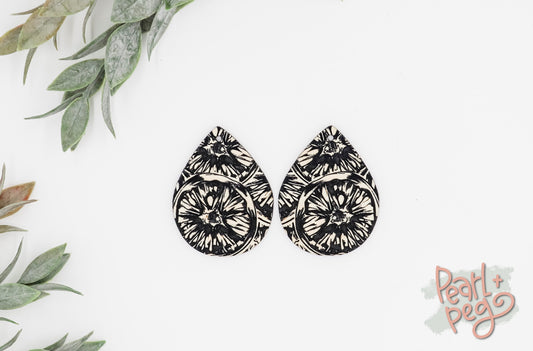 Distressed Citrus Summer Laser Engraved Earrings Digital Download