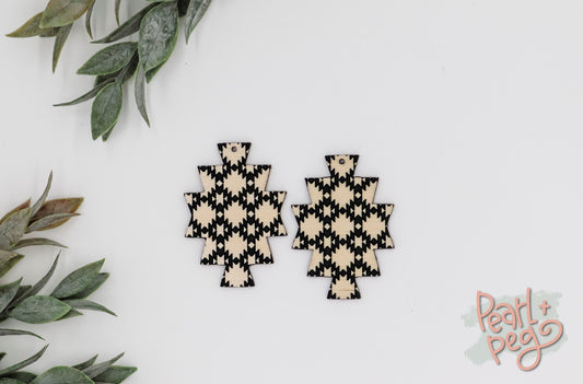Tribal Aztec Cutout Laser Engraved Earrings Digital Download