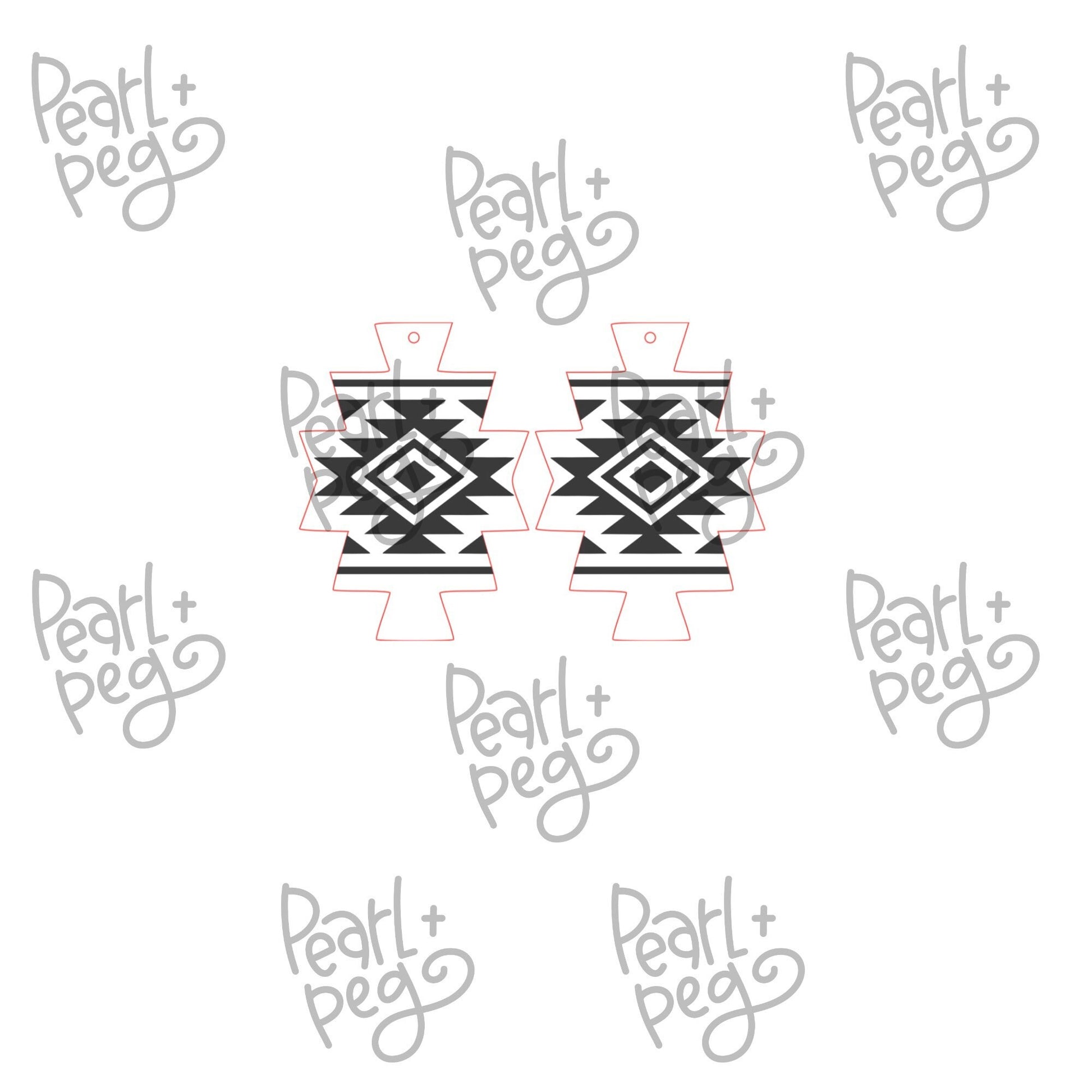 Aztec Tribal Laser Engrave Earring Digital Download