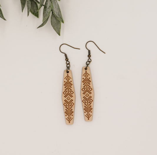 Crosshairs Tri Boho Bar Laser Engraved Earrings Digital Download