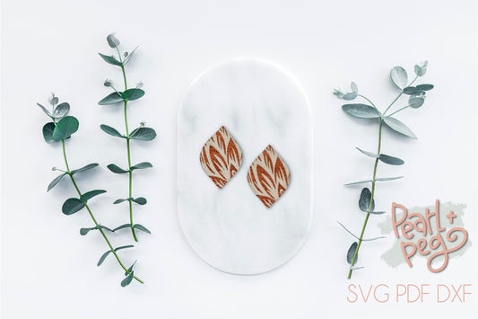 Flame/Floral Leaves Engraved Laser Earring File