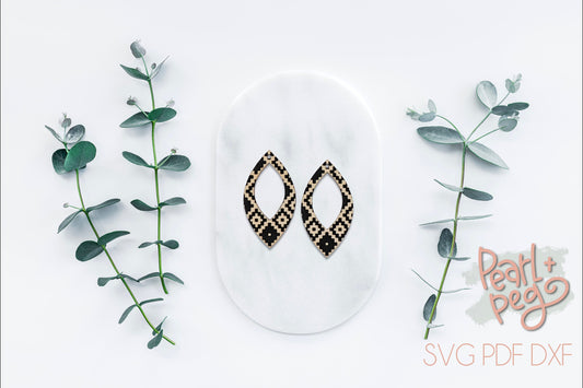 Aztec Diamond Shaped Hoop Laser Engraved Earrings Digital Download File