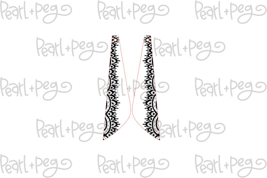 Lace Trim Slanted Bar Laser Engraved Digital Download