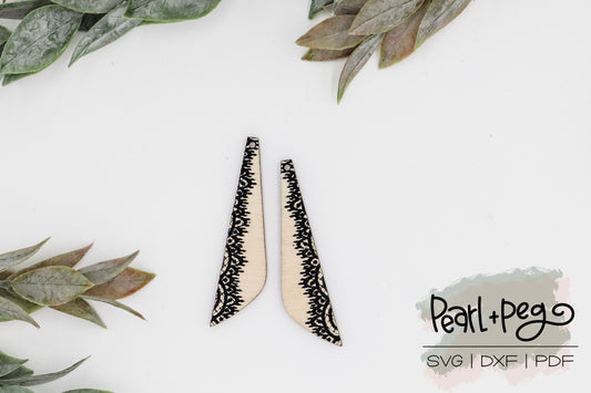 Lace Trim Slanted Bar Laser Engraved Digital Download