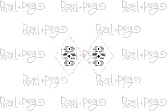 Boho Diamond Stacked Laser Engraved Earring Digital Download