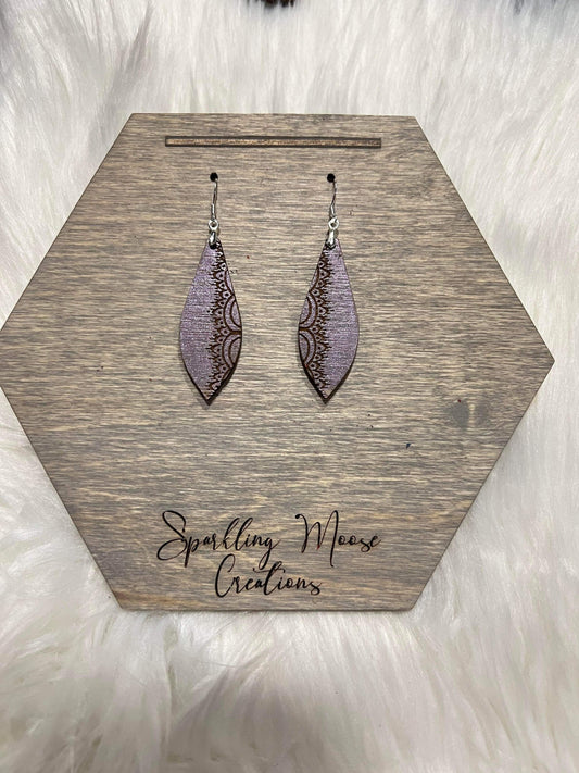 Lace Trim Cascade Laser Engraved Earring Digital Download